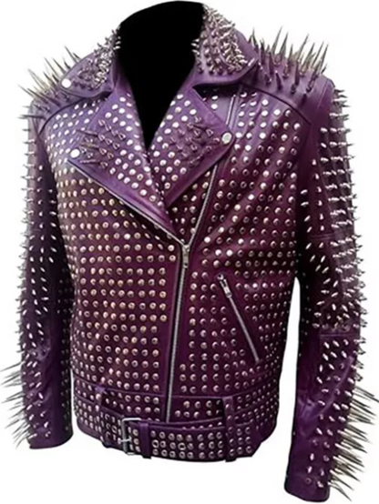 Men's Studded Spiked Punk Biker Jacket