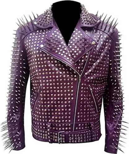 Men's Studded Spiked Punk Biker Jacket