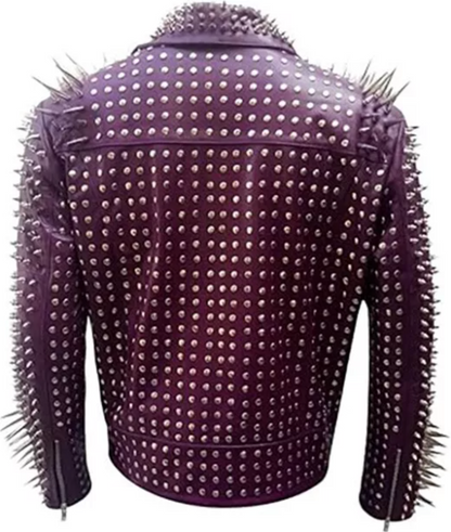 Men's Studded Spiked Punk Biker Jacket