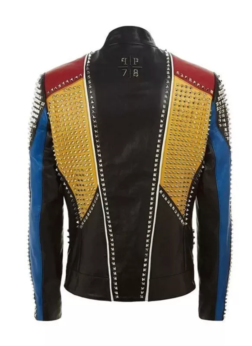 Men's Studded Slim Fit Leather Jacket