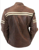 Men's Brown Double Striped Leather Jacket