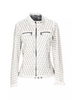 Ladies white colour silver studded leather jacket