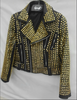 Ladies Golden Studded Leather Jacket