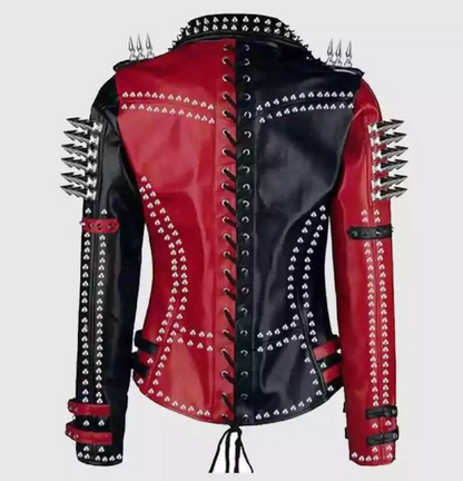 Mens Studded Punk Rock Spikes Biker Leather jacket