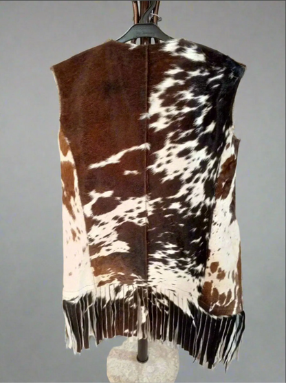 Hair On Cowhide Fur Skin Vest Fringes