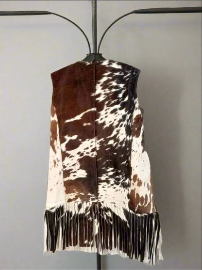 Hair On Cowhide Fur Skin Vest Fringes