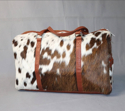 Brown White Western Overnight Bag