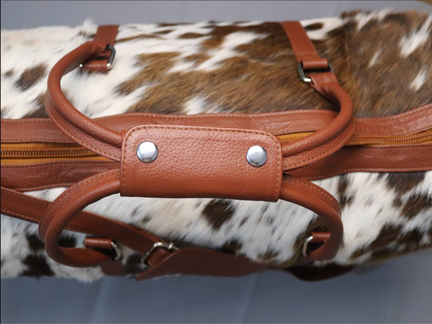 Brown White Western Overnight Bag