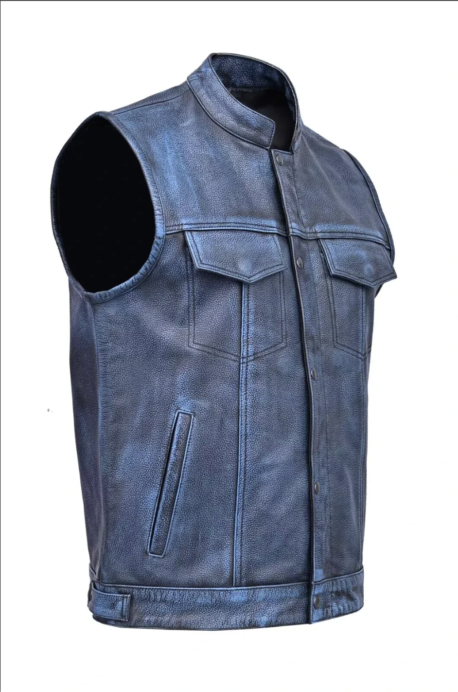 Men's Real Leather Biker Vest