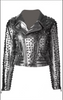 Women's studded stars biker leather jacket