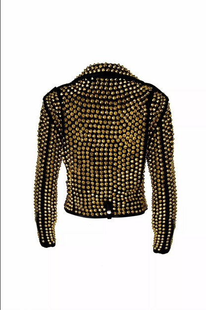 Leather Jacket Studded Punk Rock Style