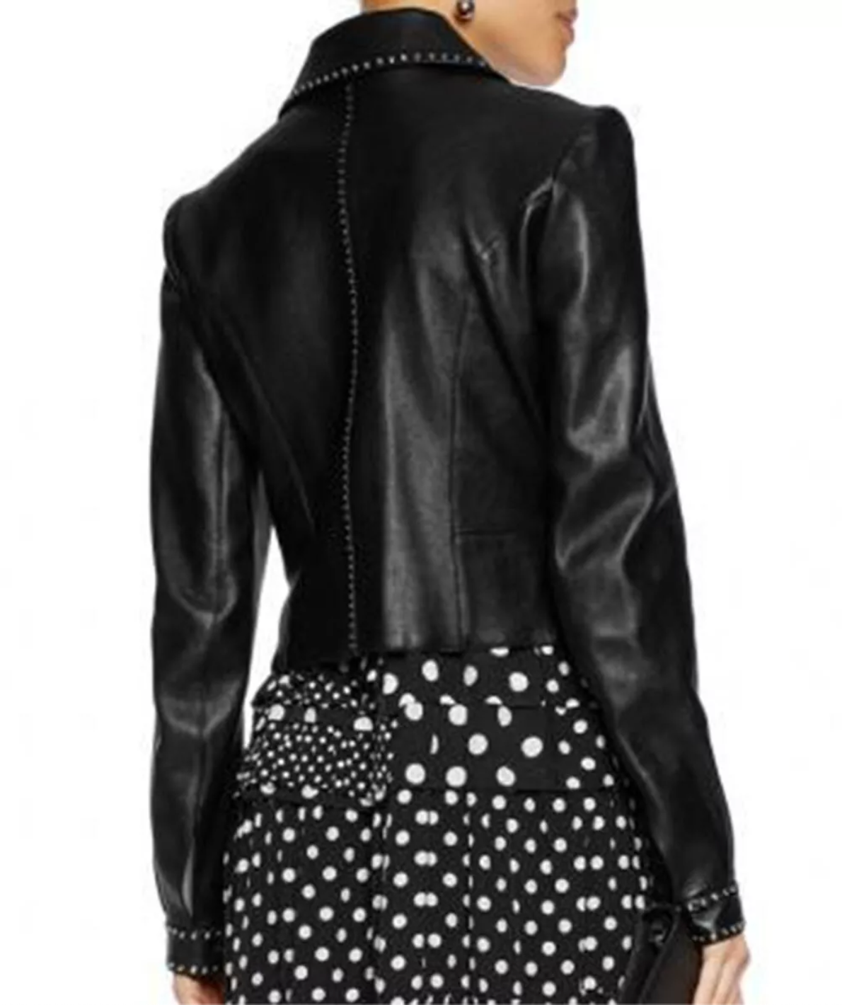 Genuine Leather Women's Studded Biker Jacket