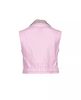 Ladies Pink Studded Leather Vest Waist Coat