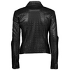 women's studded black colour biker leather jacket