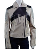 Men's Silver Studded Grey Black Punk Leather Jacket