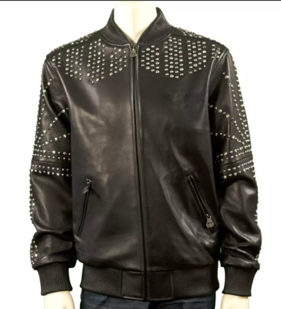 Men's Motor biker Studded Leather Jacket