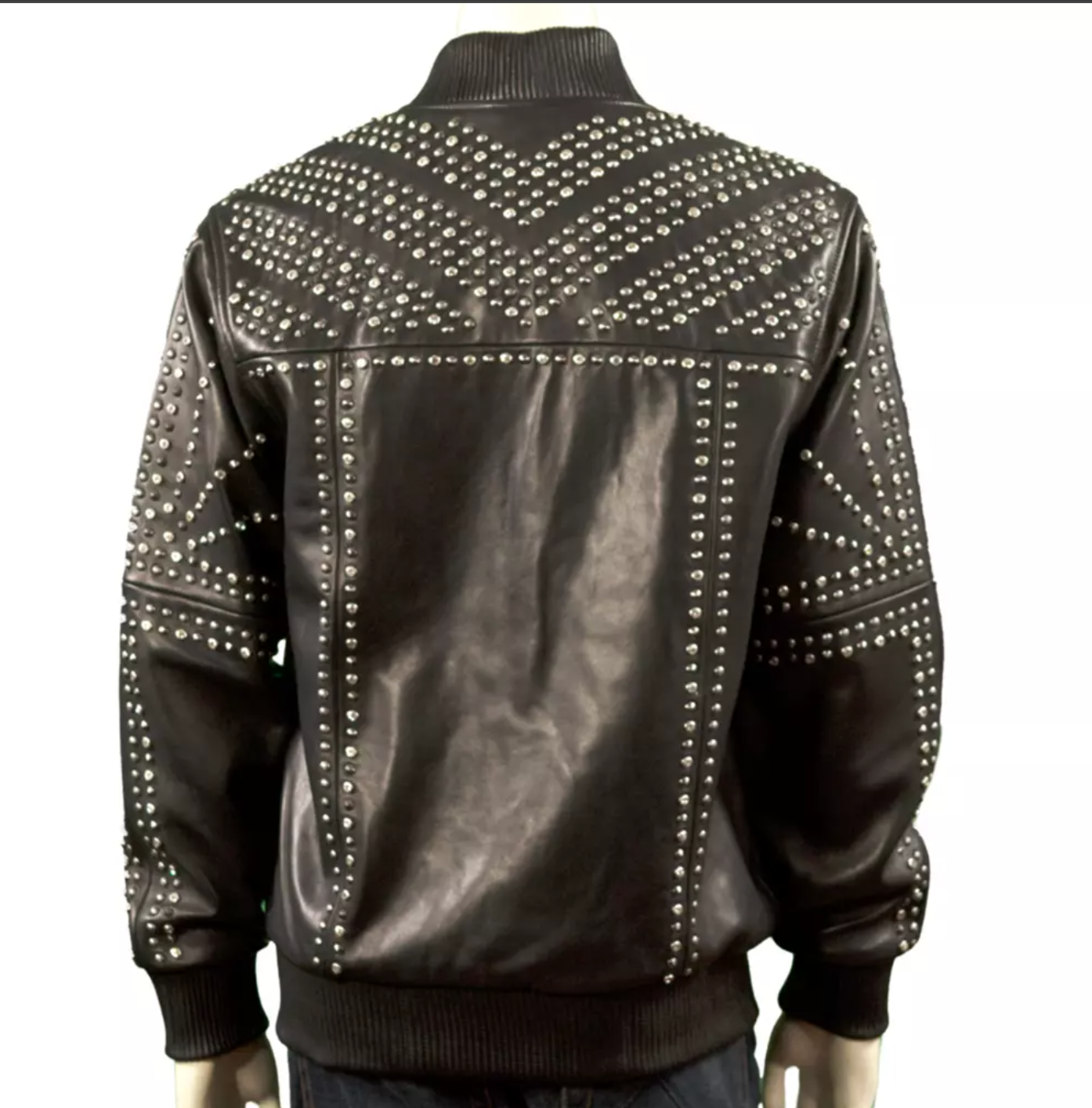 Men's Motor biker Studded Leather Jacket