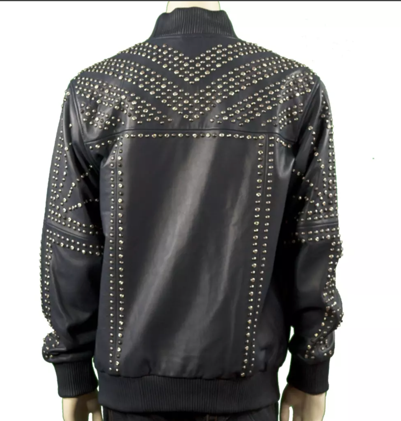 Men's Motor biker Studded Leather Jacket