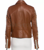 Women's Brown Silver Studded Leather Jacket