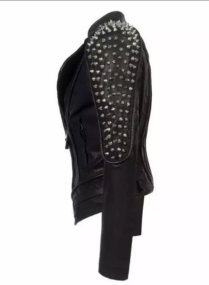 Women's Studded Leather Racer Jacket