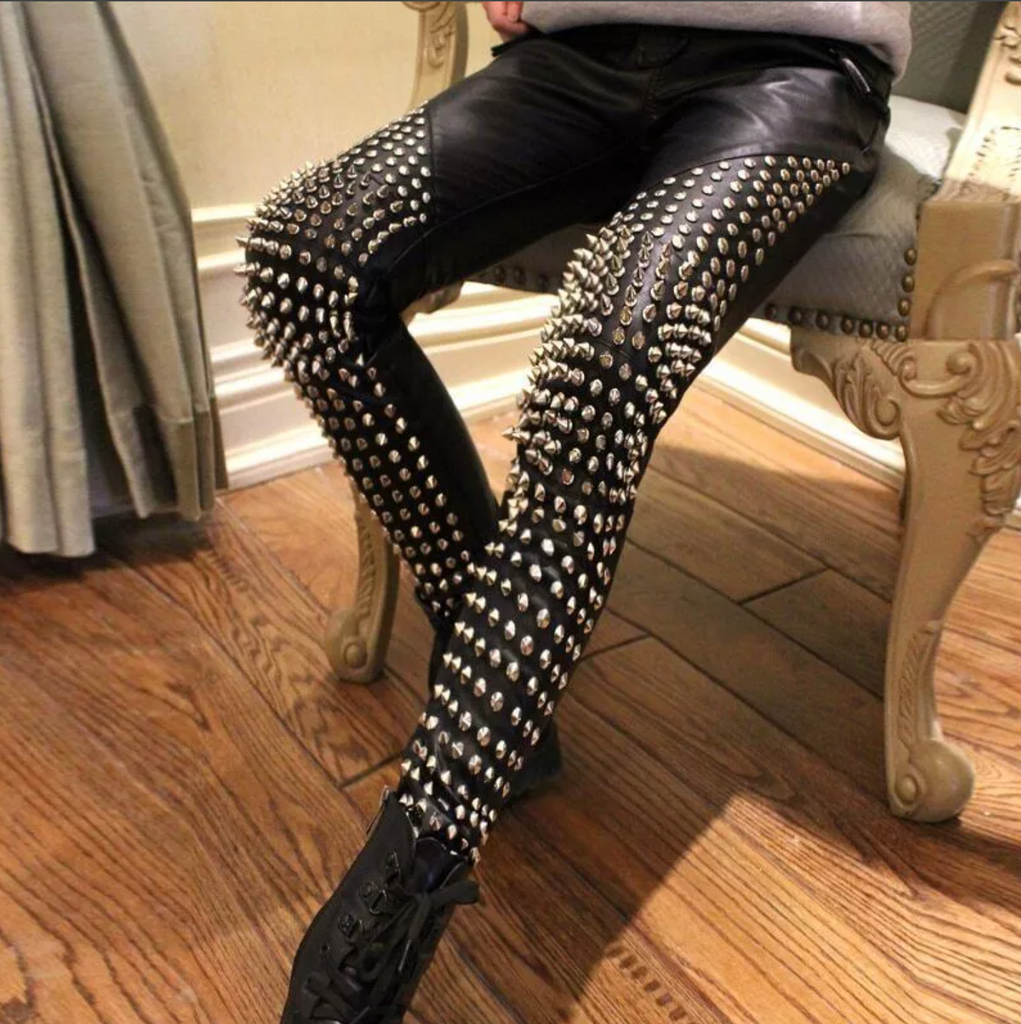 Women's Studded Leather Pants