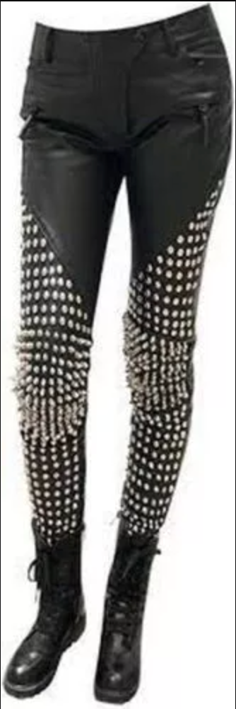 Women's Studded Leather Pants