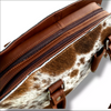 Cowhide Fur Skin Brown White Shoulder Purse