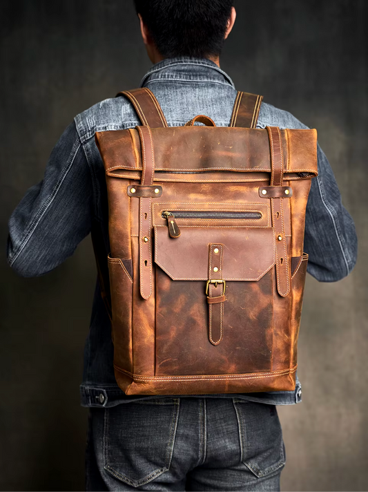 Genuine Leather Men's Office Backpack