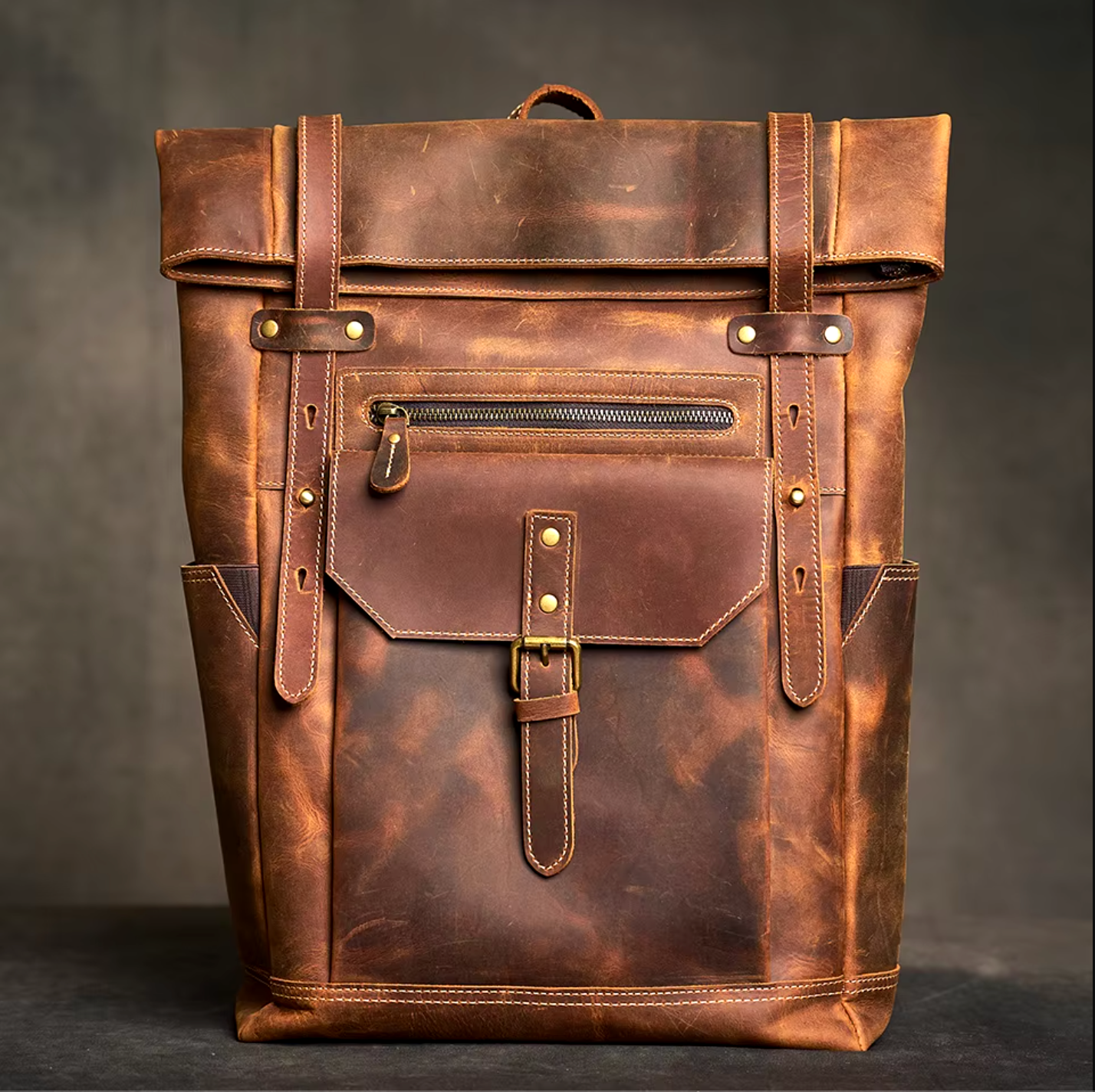 Genuine Leather Men's Office Backpack