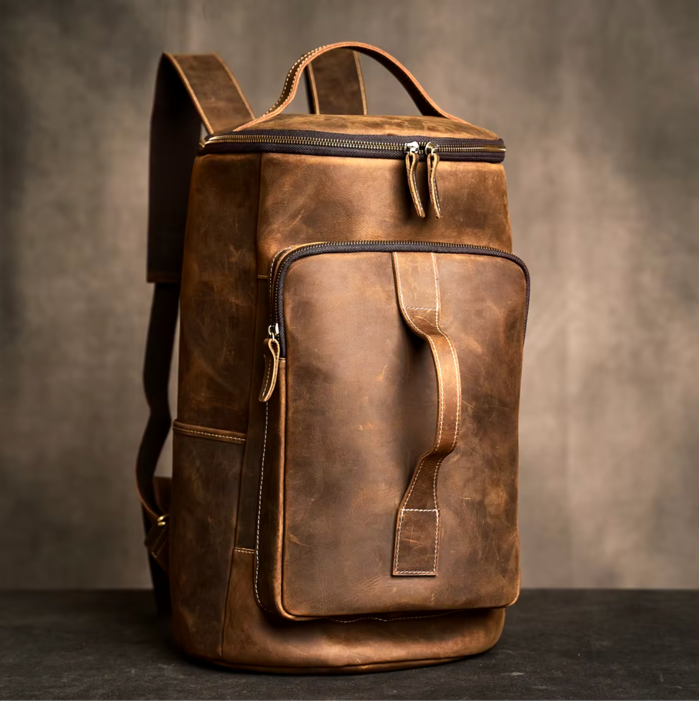 Genuine Leather Duffle Backpack