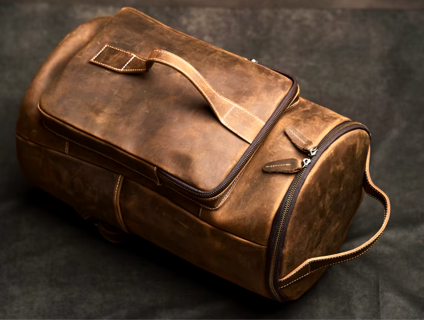 Genuine Leather Duffle Backpack