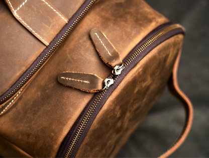 Genuine Leather Duffle Backpack