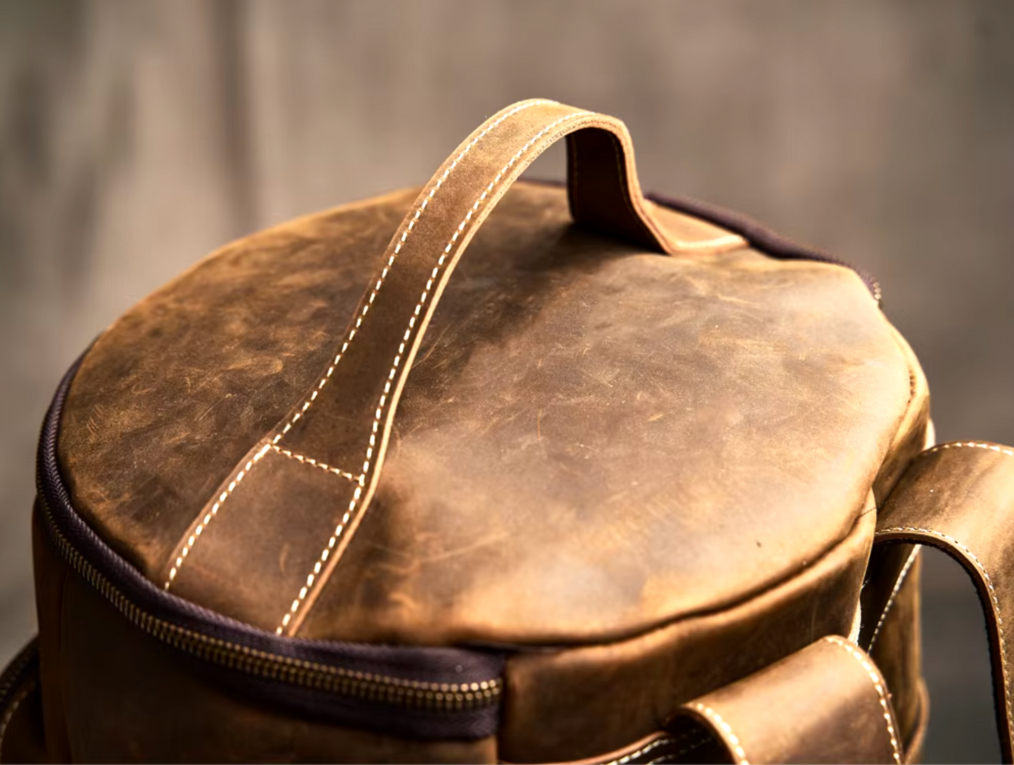 Genuine Leather Duffle Backpack