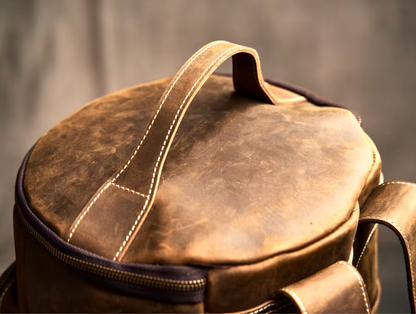 Genuine Leather Duffle Backpack