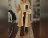 Genuine Leather Hippie Women's Long Trench Coat