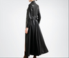 leather coat womens long