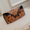 Tooled Leather Engraved Sunglasses Case