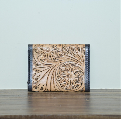 Engraved Tooled Leather Wallet For Men