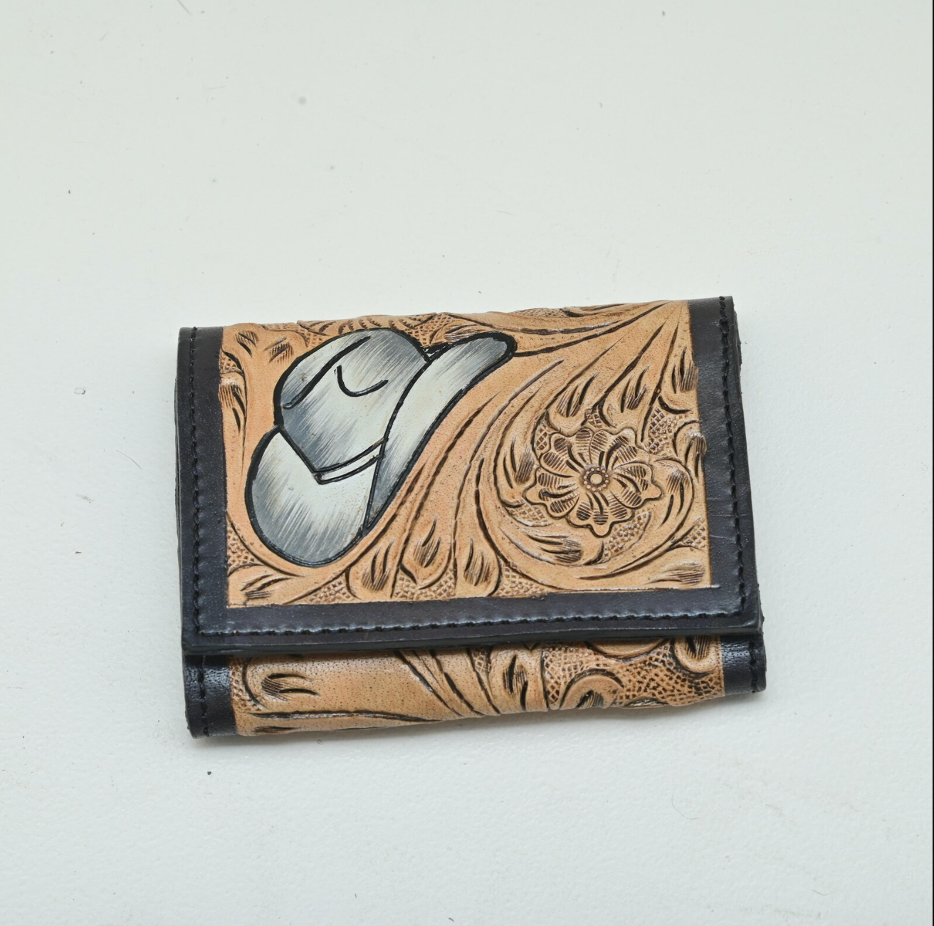 Engraved Tooled Leather Wallet For Men