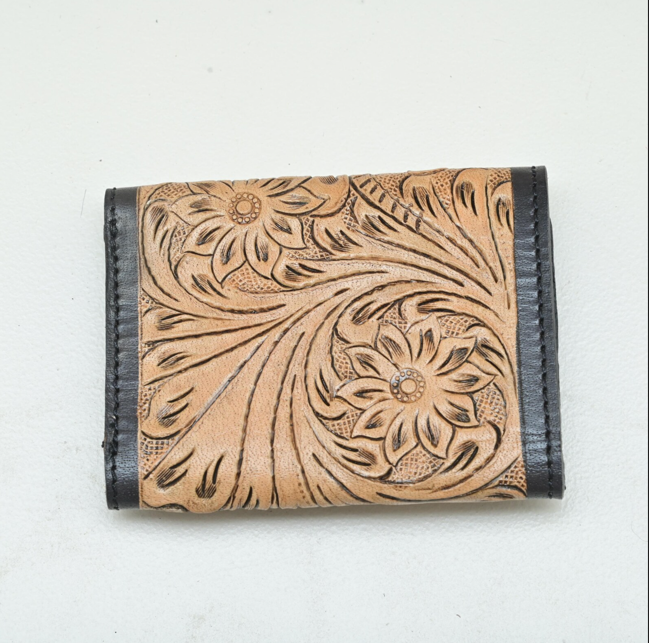 Engraved Tooled Leather Wallet For Men