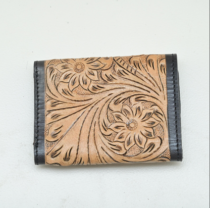 Engraved Tooled Leather Wallet For Men