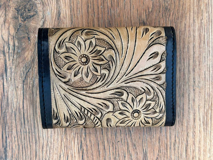 Engraved Tooled Leather Wallet For Men