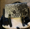 cowhide backpack purse black white