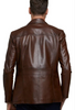 Lapel Collar Men's Leather Brown Jacket