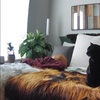 large black brown sheepskin rug