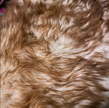 Large Natural Sheepskin Rug Brown White