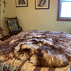 Large Natural Sheepskin Rug Brown White