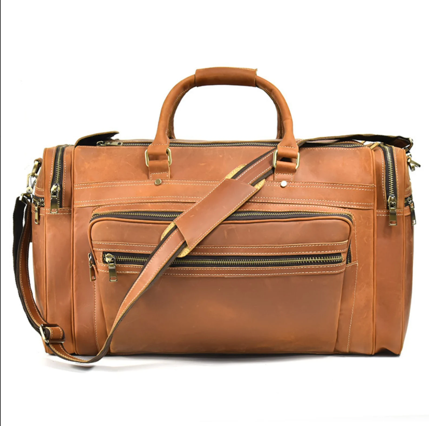 leather carryon weekender bag