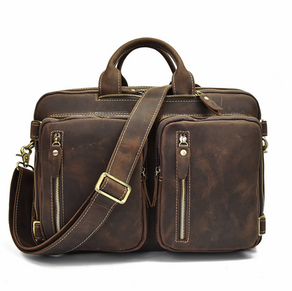 Crazy Horse Leather Laptop Backpack