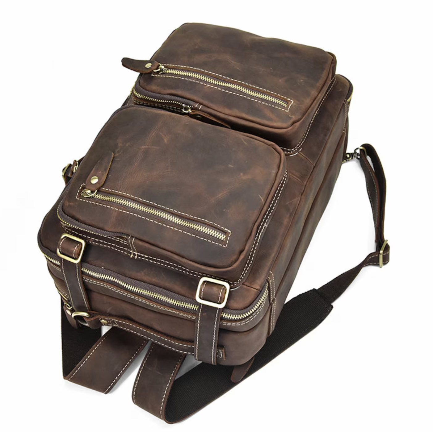 Crazy Horse Leather Laptop Backpack